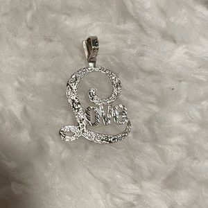 White Gold LOVE pendant